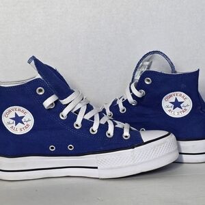Converse High Top Platform Sneakers Mens Sz 7 Womans Sz 9 Royal Blue
